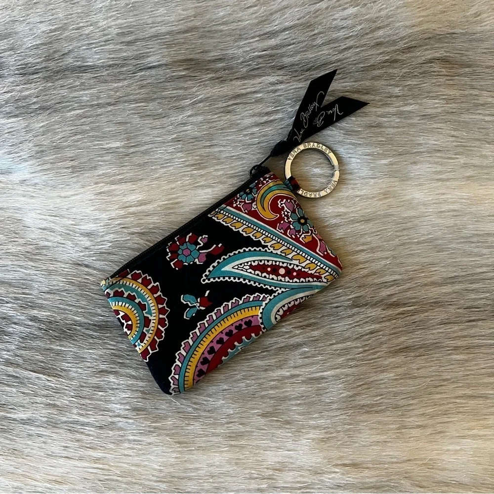 VERA BRADLEY Symphony In Hue 2015 Keychain Cardholder Black Yellow Red College